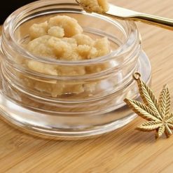 Papaya Cake live hash rosin in a glass jar